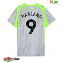 Camiseta Manchester City Erling Haaland #9 Tercera Equipación para mujer 2025-26 manga corta